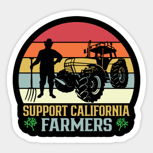 Support California Farmers Local Agriculture Farming Sticker